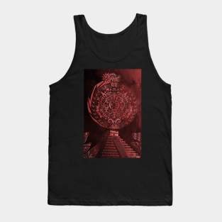 red quetzalcoatl in teotihuacan mexican calendar ecopop art Tank Top